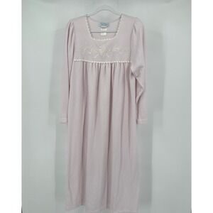 Collette By Miss Elaine Womens Feminine Robe Sz L Soft Pink Lace Detail Romantic